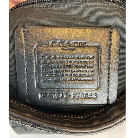 Coach Leather Monogram Crossbody Bag - Black/Gray - Picture 3 of 16
